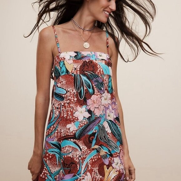 🌸 White Lotus Multi-Floral Linen Mini Dress - NWT! 🌸 - Picture 3 of 5